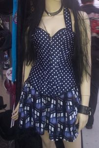 Bonitaz Corset Boned Blue Steampunk Goth KVO/SteampunkWorks® Skirt Dr Who TARDIS